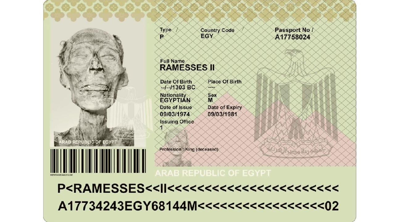 la mummia di Ramses II non può viaggiare senza passaporto