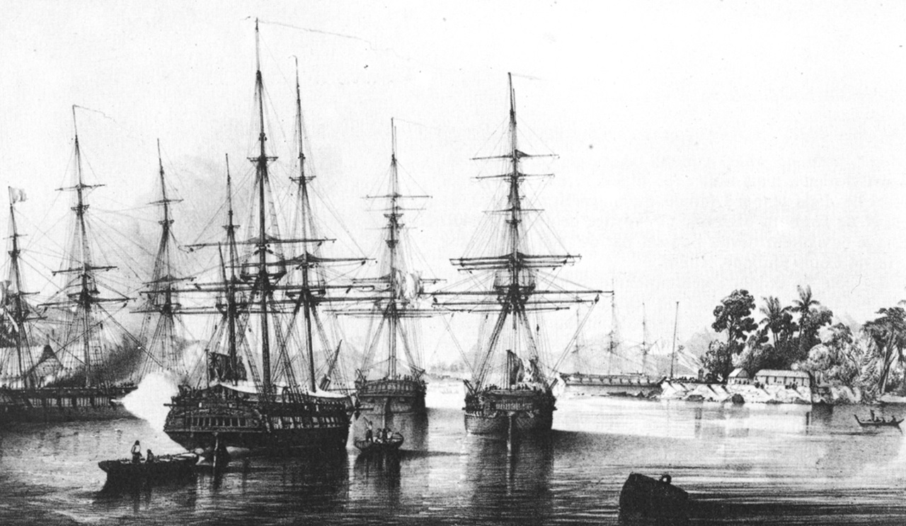 Tahiti navi europee sbarcano sull'isola XIX secolo