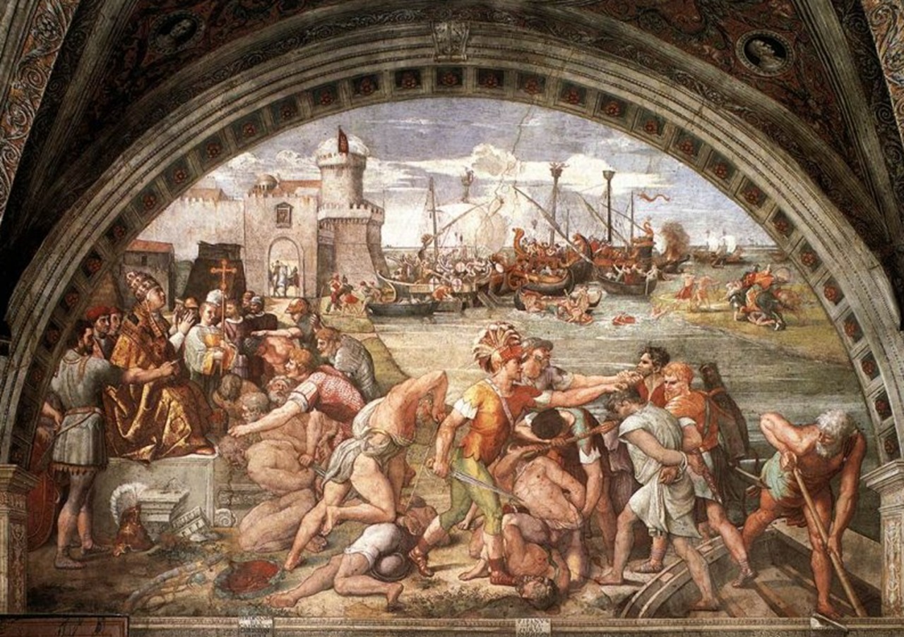Saraceni "Battaglia di Ostia", Raffaello Sanzio e allievi, 1515