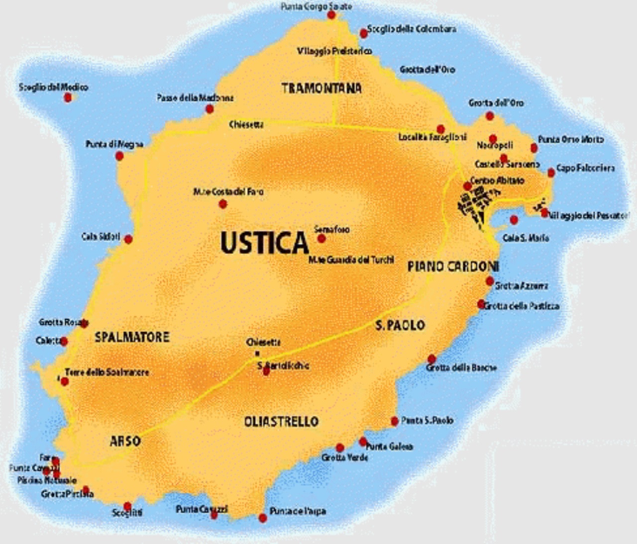 Fortificazione Ustica immagine mappa