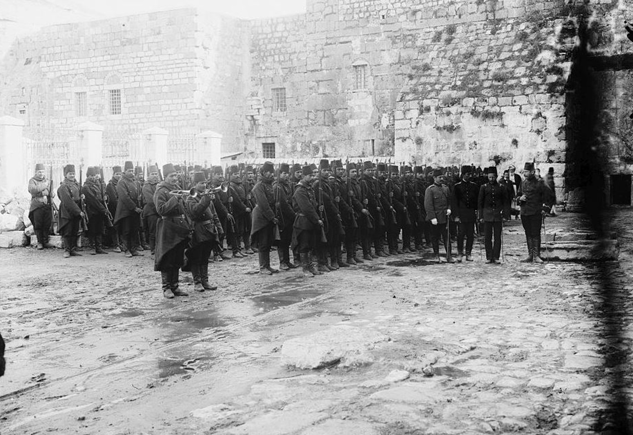 Palestina Ottomana soldati turchi a Gerusalemme