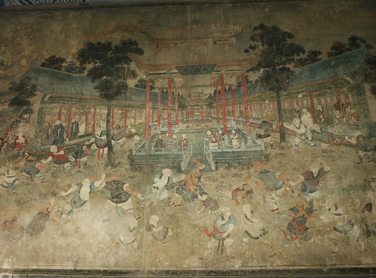 Kung fu murales tempio cinese