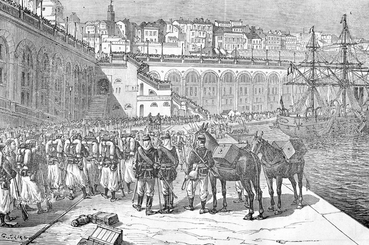 23 marzo zuavi francesi in partenza da Algeri