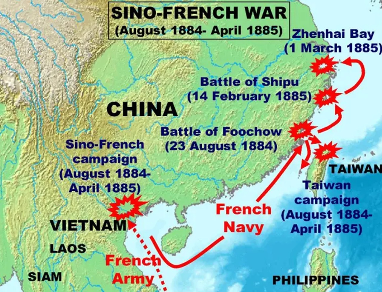 23 marzo cartina battaglie principali guerra franco-cinese