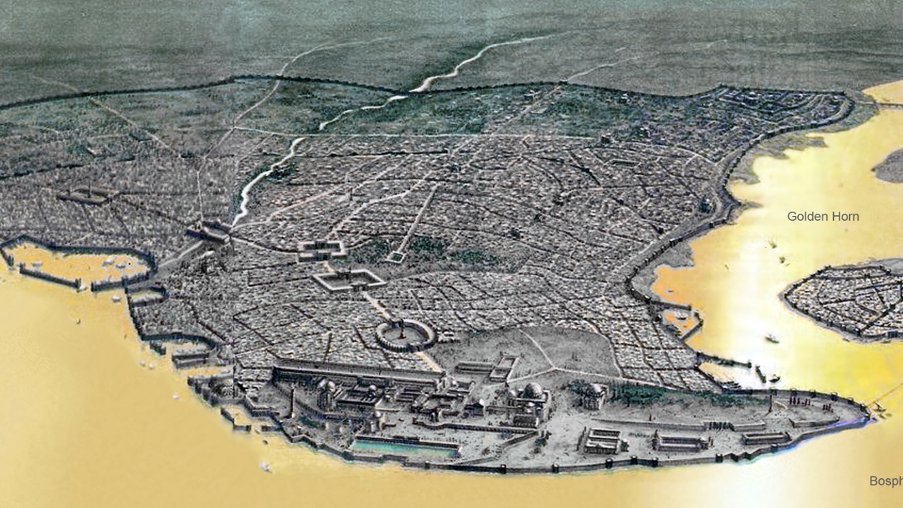 11 maggio foto mappa ricostruzione Costantinopoli