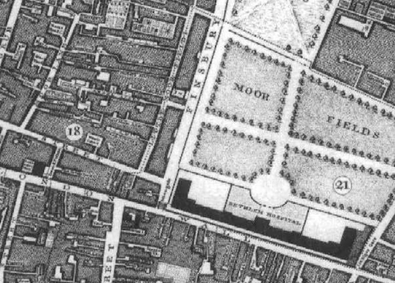 2 giugno mappa di Londra XVIII secolo