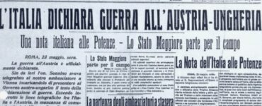 Articolo che riporta la dichiarazione di guerra del 24 maggio 1915