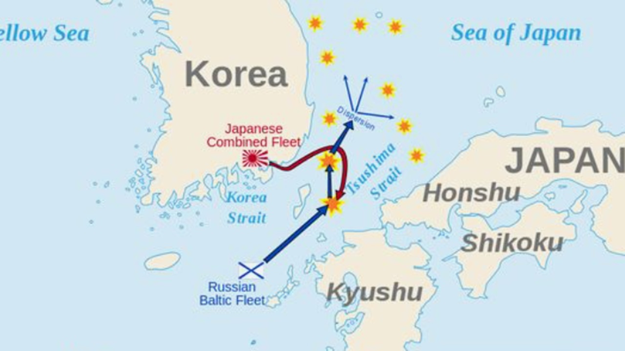 Localizzazione Battaglia di Tsushima, conclusasi il 28 maggio 1905