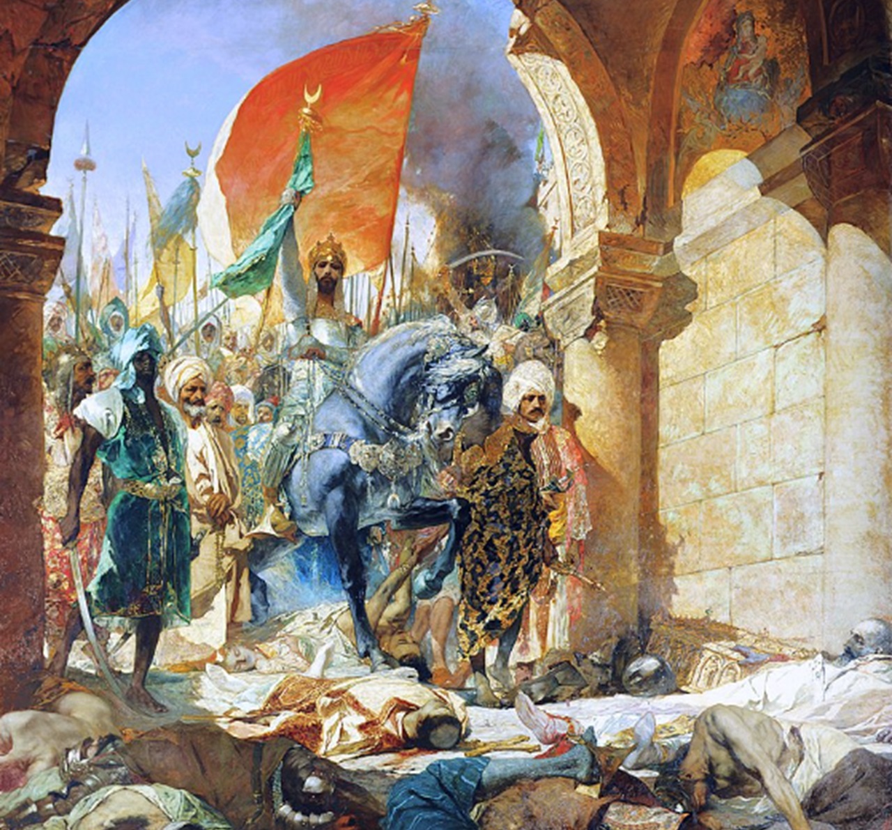 rappresentazione dell'entrata trionfale del sultano Mehmet II il 29 maggio 1453