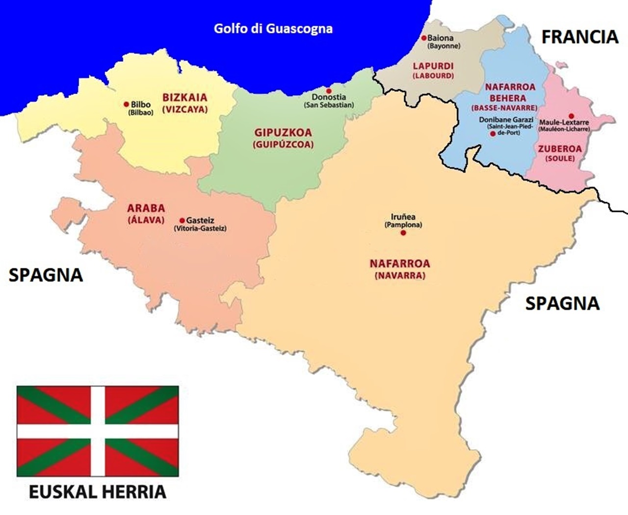 ETA territori rivendicati dagli indipendentisti baschi