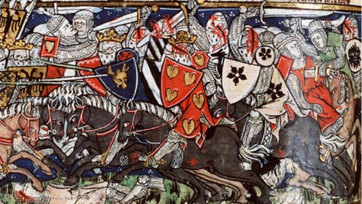 Rappresentazione medievale battaglia dei Campi Catalaunici del 20 giugno 451