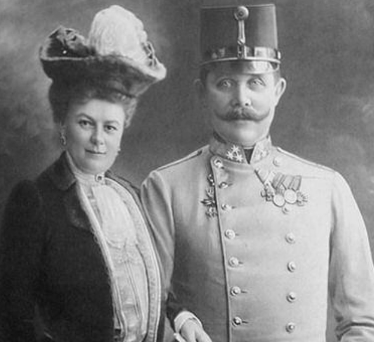 Francesco Ferdinando e la moglie Sofia, uccisi il 28 giugno 1914