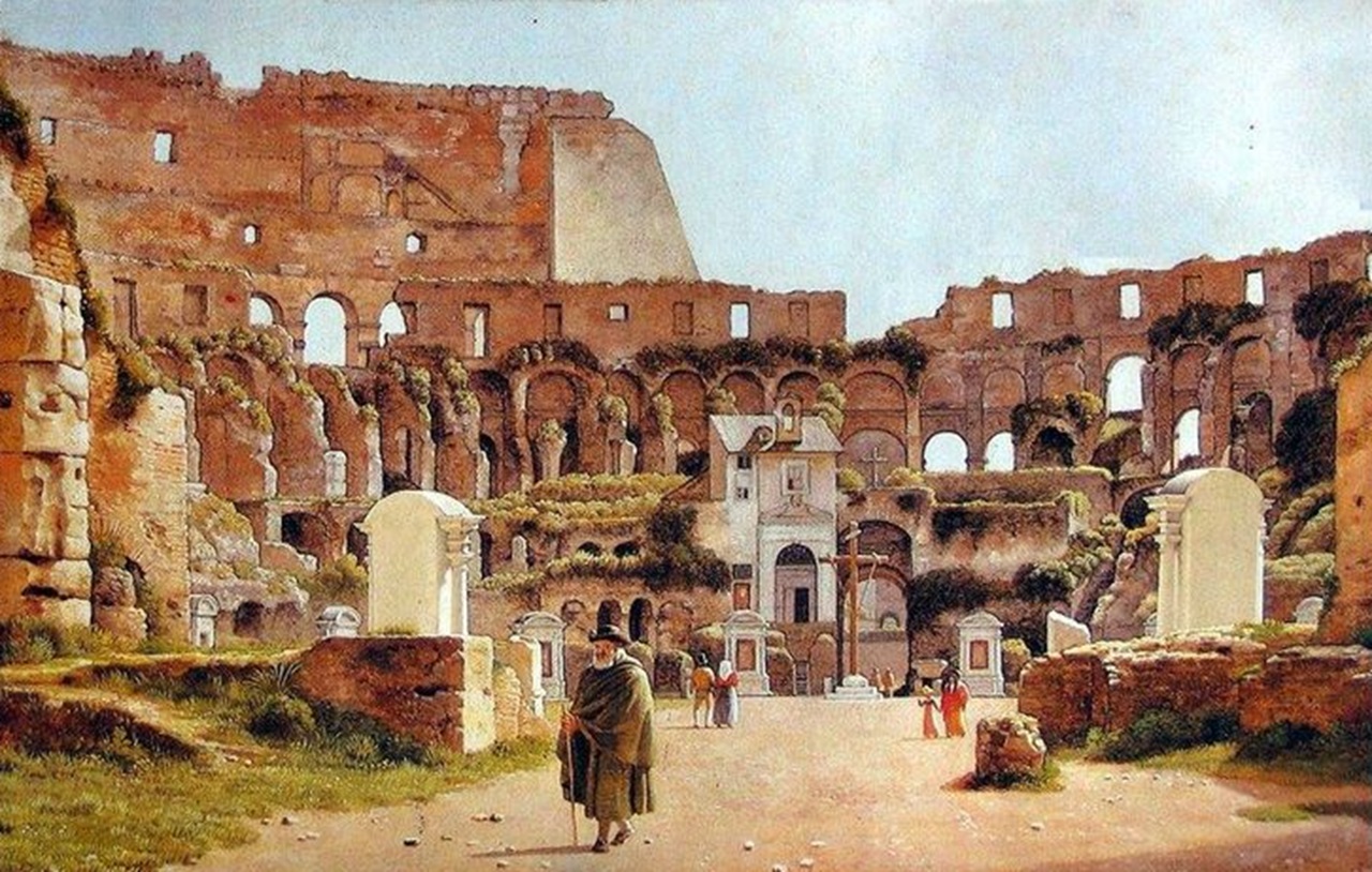 Colosseo rappresentazione ipotetica nel Medioevo