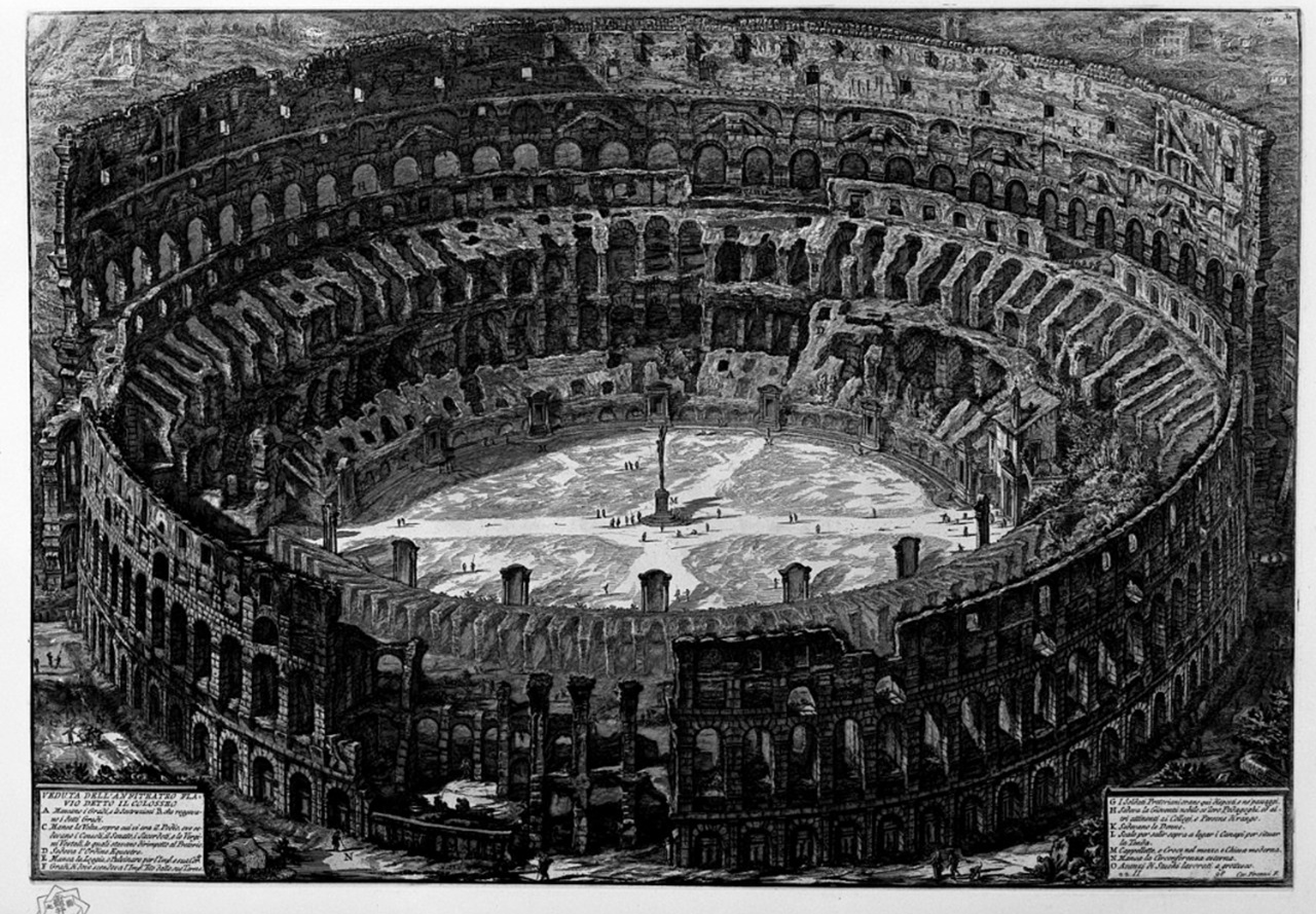 Colosseo incisione di Piranesi edicole Via Crucis