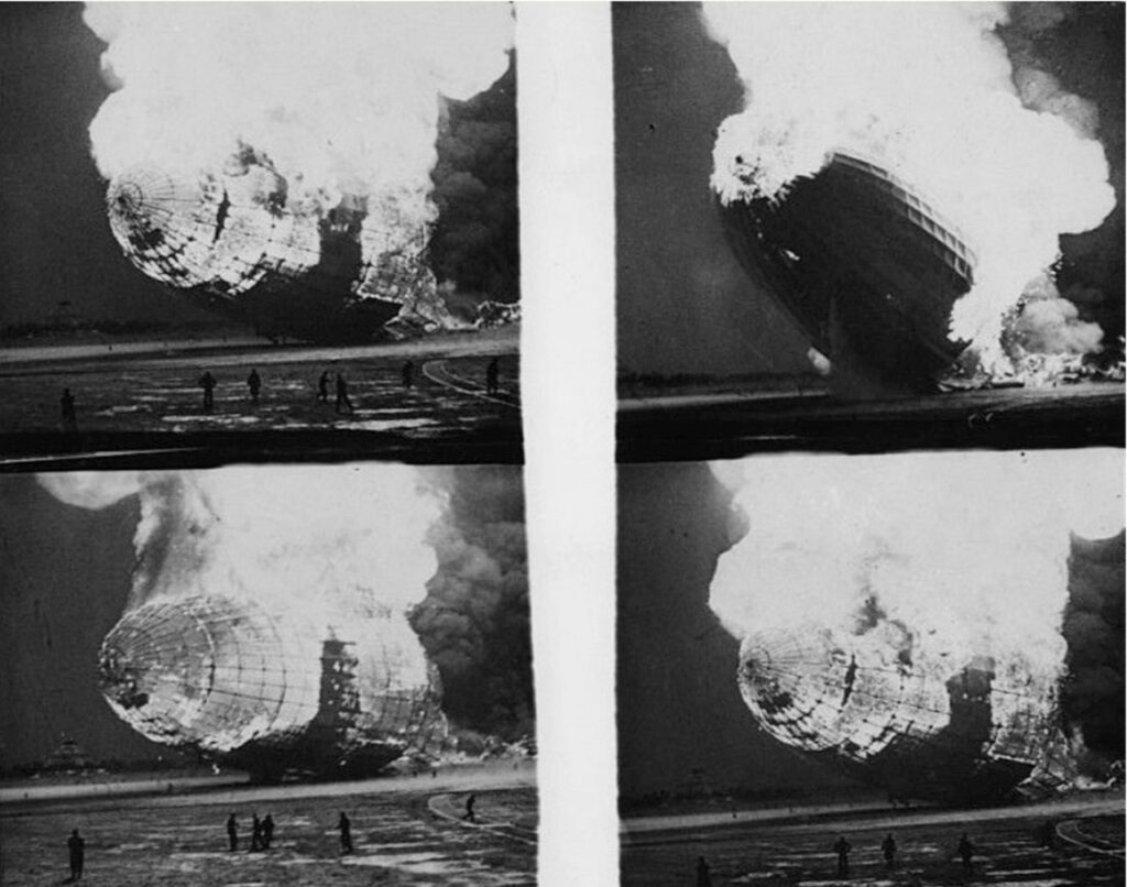 sequenza del disastro dell'Hindenburg