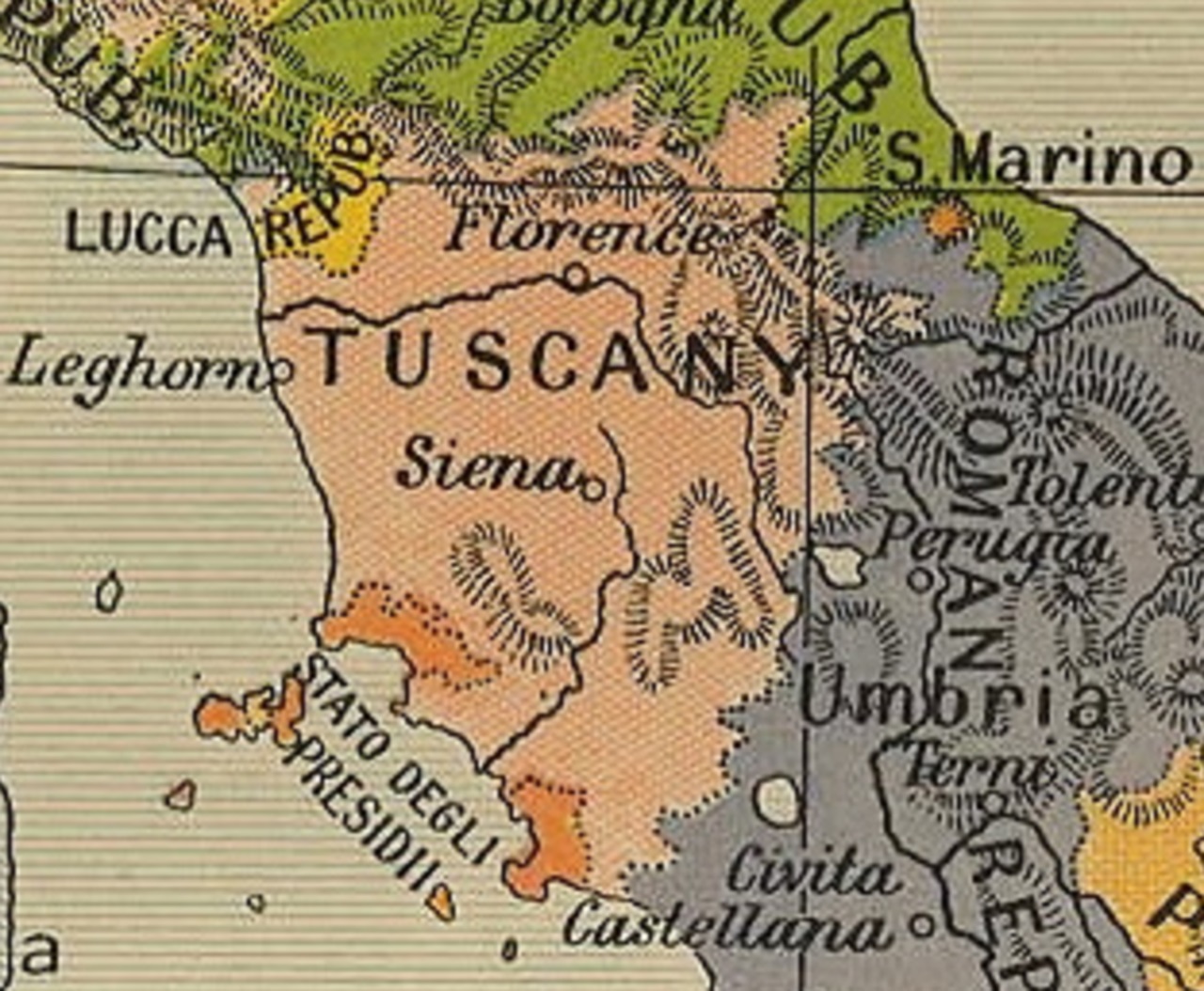 Stato dei Presidi mappa della Toscana