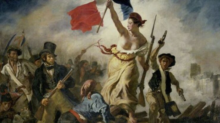 La Libertà che guida il Popolo di Delacroix, che immortala l'insurrezione scoppiata il 27 luglio 1830