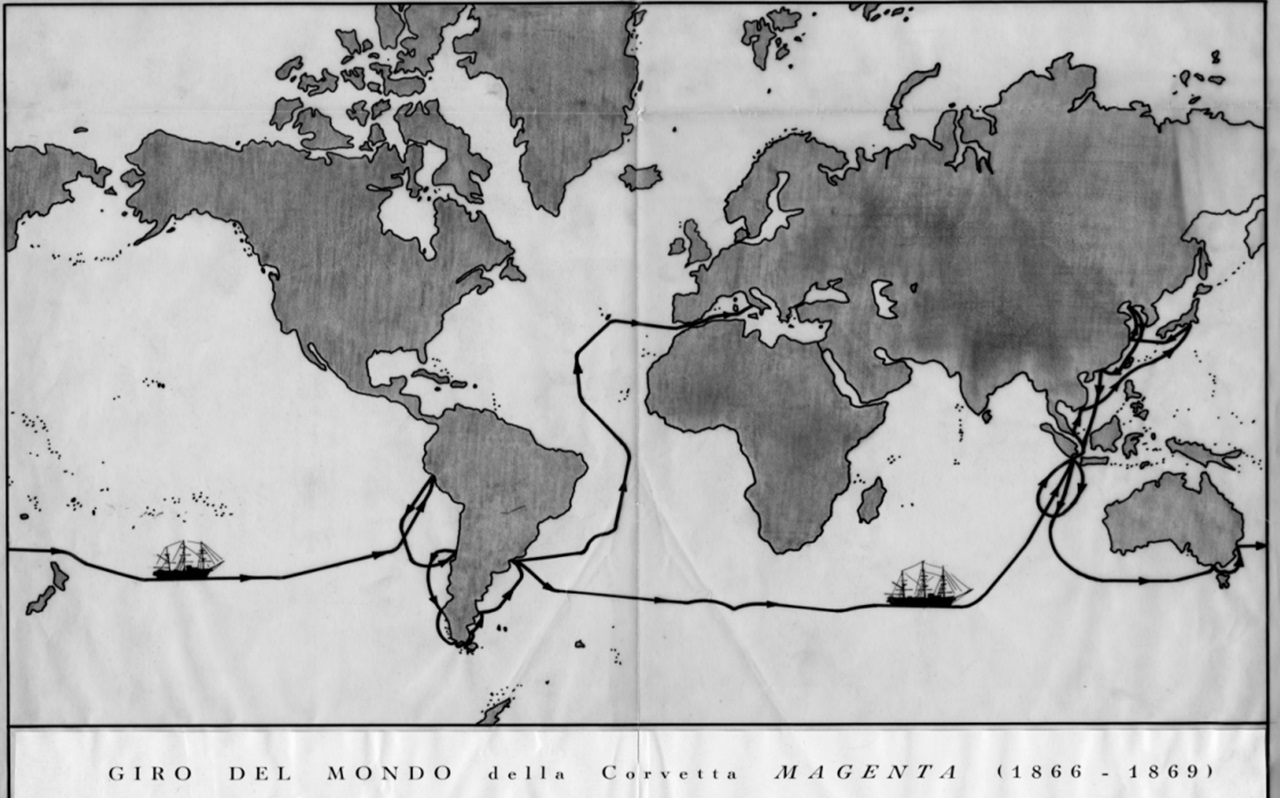 giro del mondo itinerario su mappa della Magenta