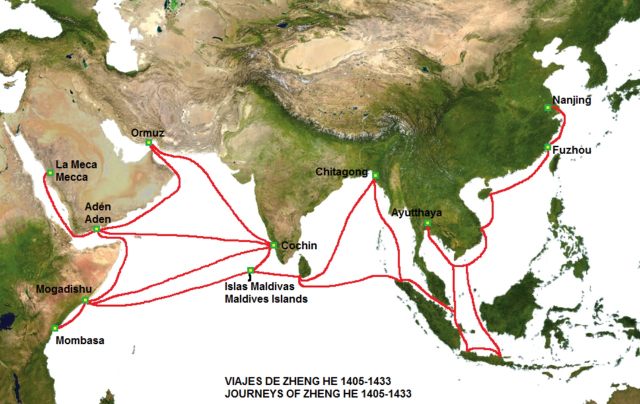 Zheng He itinerario sette spedizioni