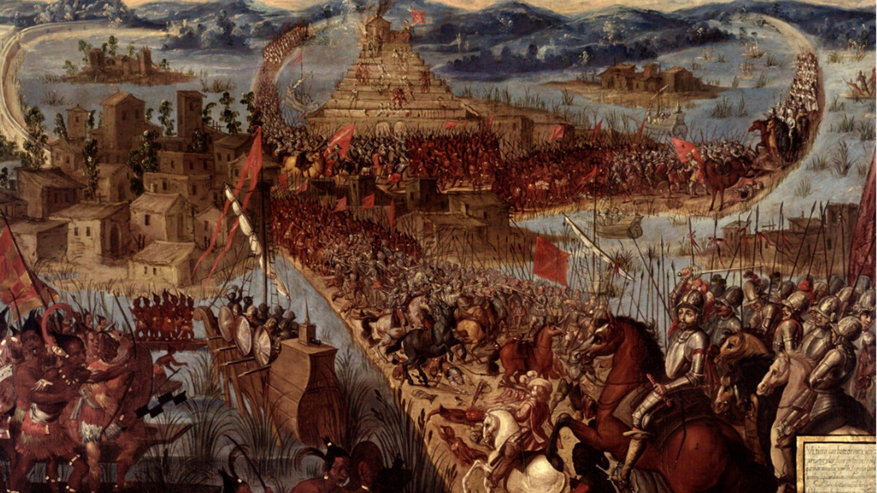 Affresco conquista di Tenochtitlan del 13 agosto 1521