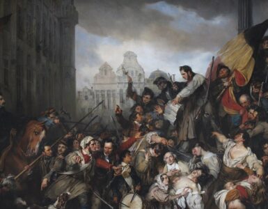 Quadro rivoluzione belga, esplosa a Bruxelles il 25 agosto 1830