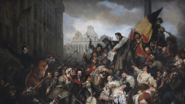 Quadro rivoluzione belga, esplosa a Bruxelles il 25 agosto 1830