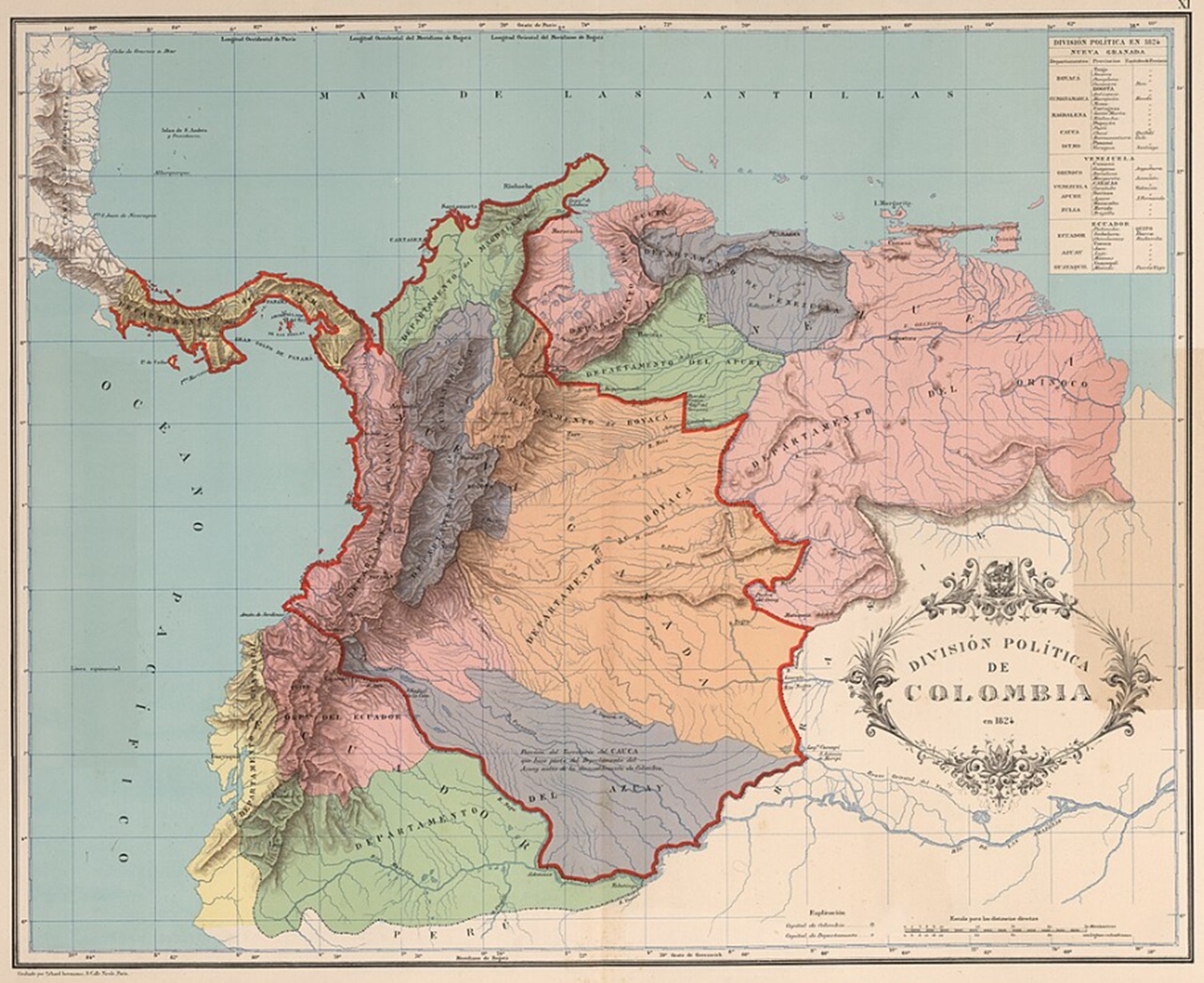 Simón Bolívar Grande Colombia 1824