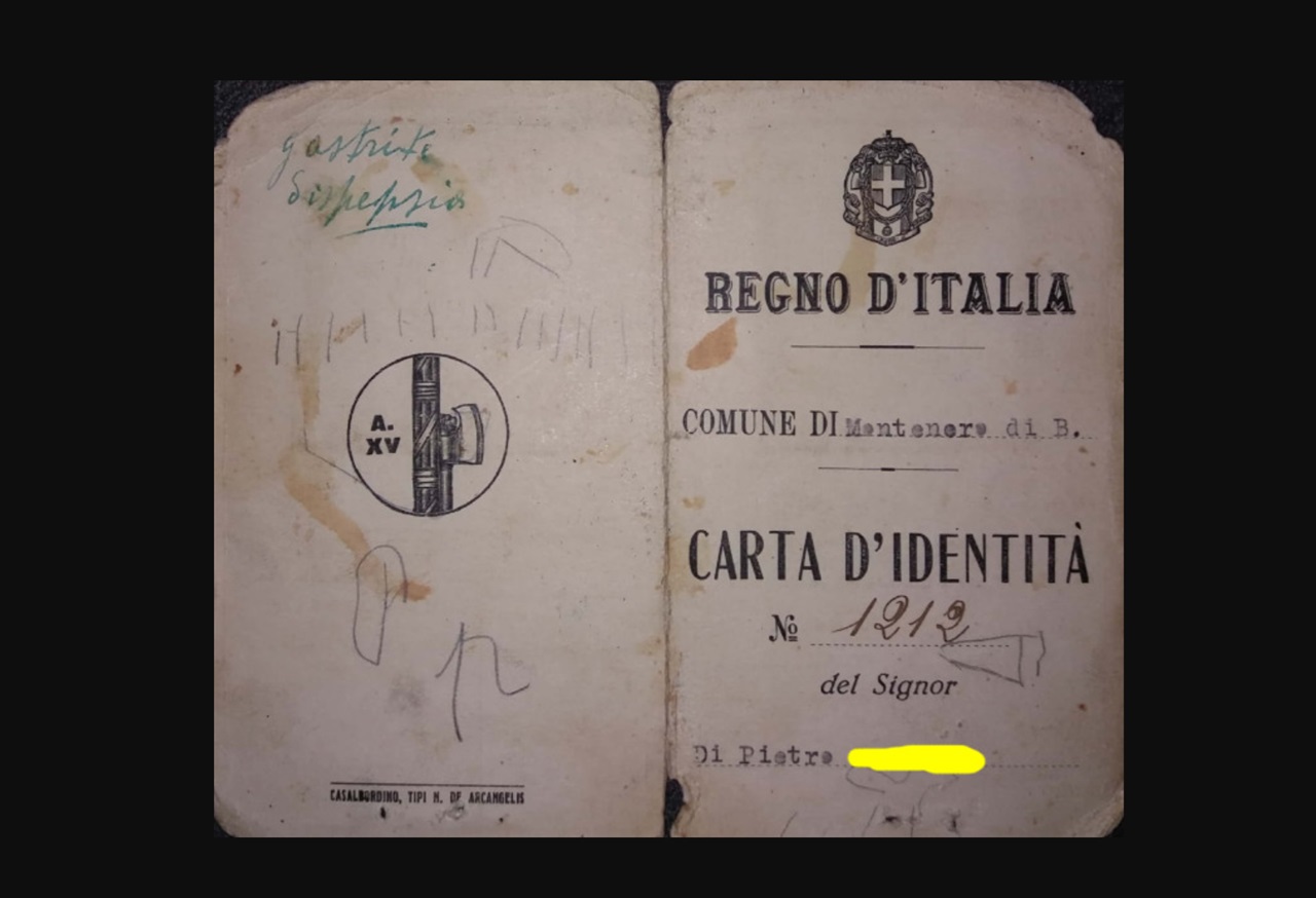 carta d'identità foto sotto regime