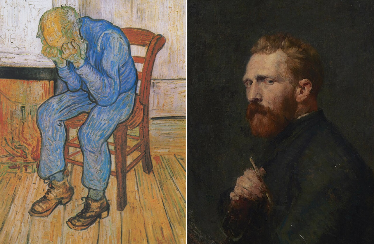 Sulla soglia dell'eternità, a destra ritratto di van Gogh