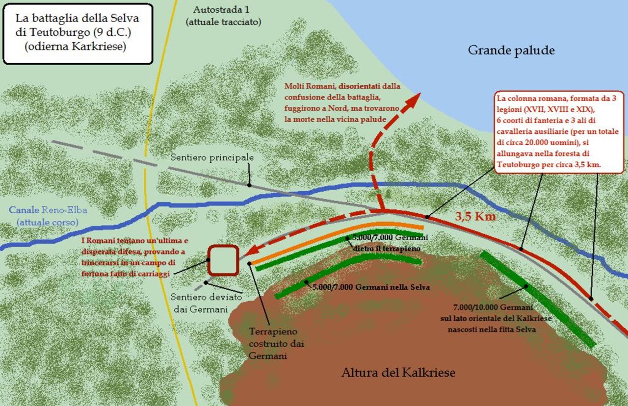 11 settembre cartina agguato Teutoburgo