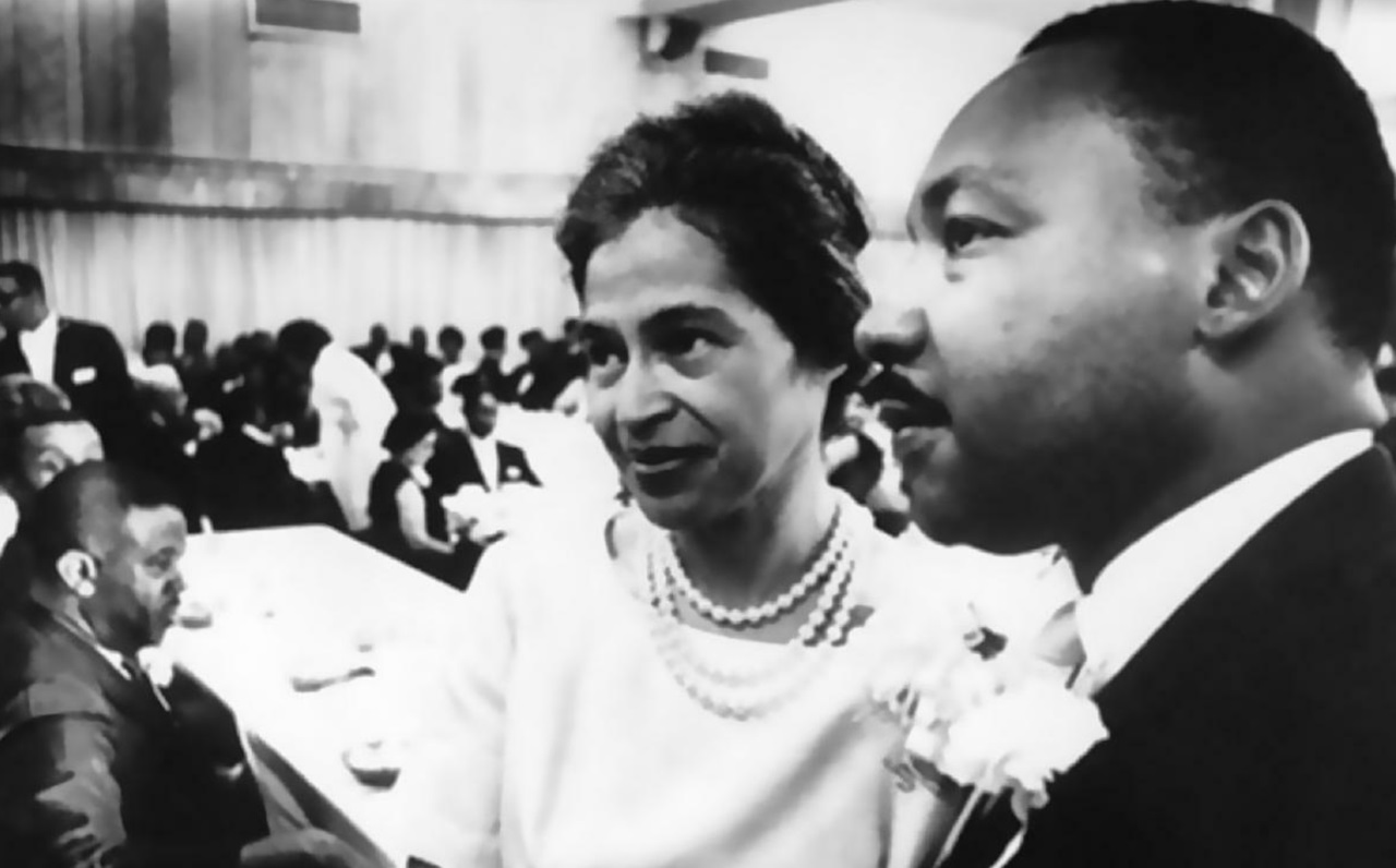 bancone per soli bianchi Rosa Parks e Martin Luther King