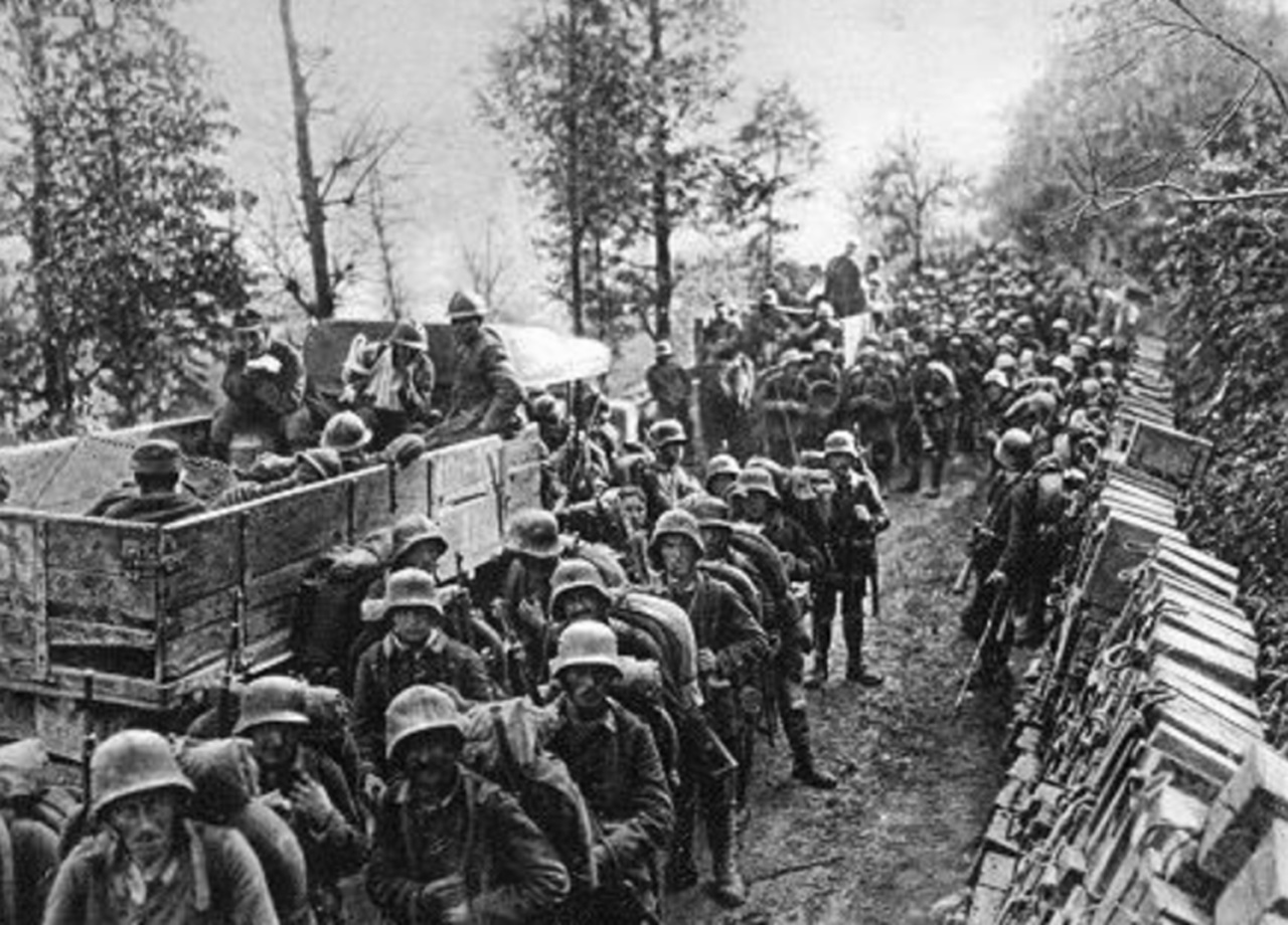 Fotografia avanzata tedesca dopo battaglia di Caporetto del 24 ottobre 1917