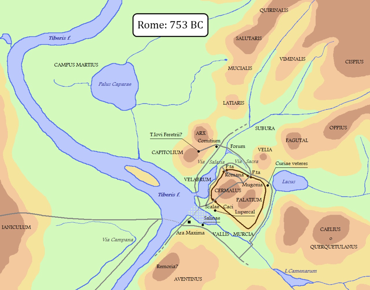 Colle Velia mappa fondazione Roma