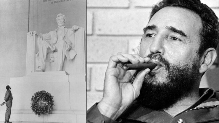 Foto del giorno: Fidel Castro al cospetto del Lincoln Memorial