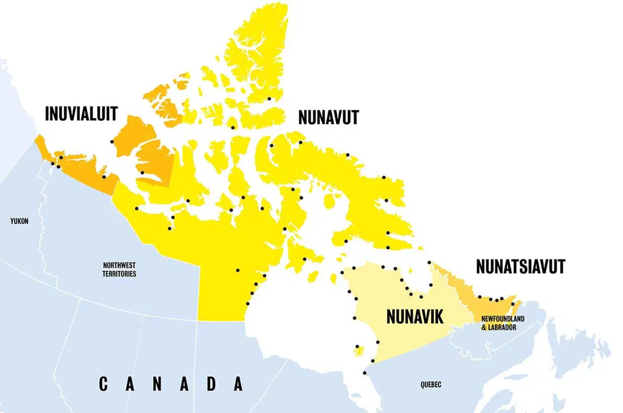 Inuit mappa delle terre Nunangat