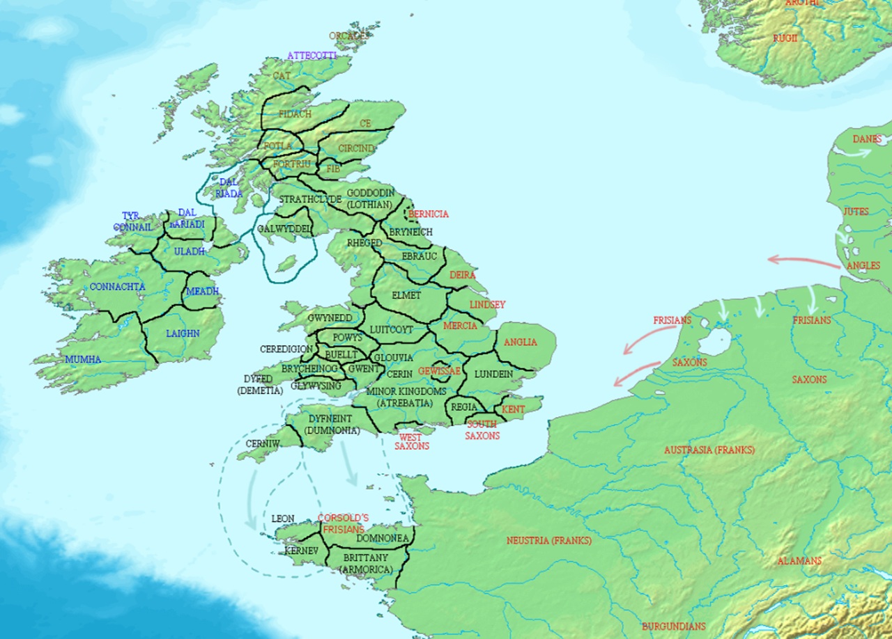 origini della Bretagna mappa flussi migratori