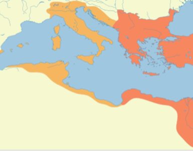 Estensione dell'Impero Romano alla morte di Giustiniano I