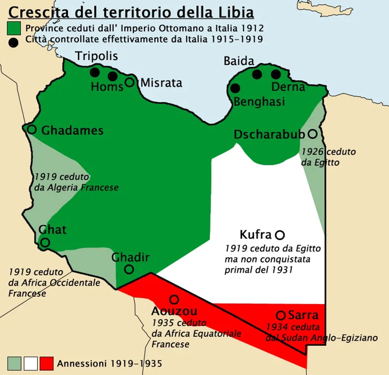 16 gennaio Libia italiana mappa