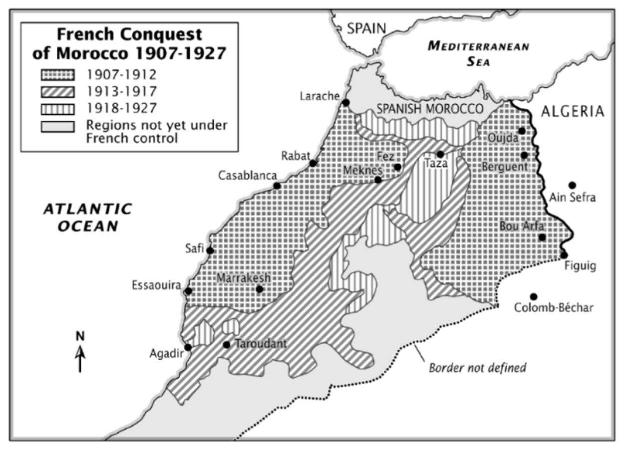 Bousbir mappa del protettorato francese del Marocco