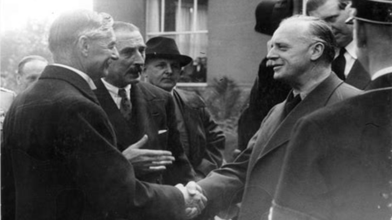 dichiarazione di guerra errata foto Henderson, Neville e Ribbentrop