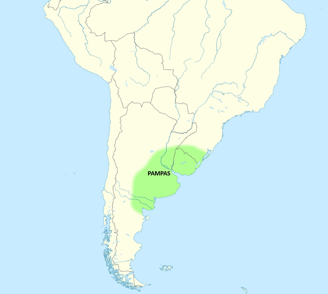 Gaucho mappa delle Pampas