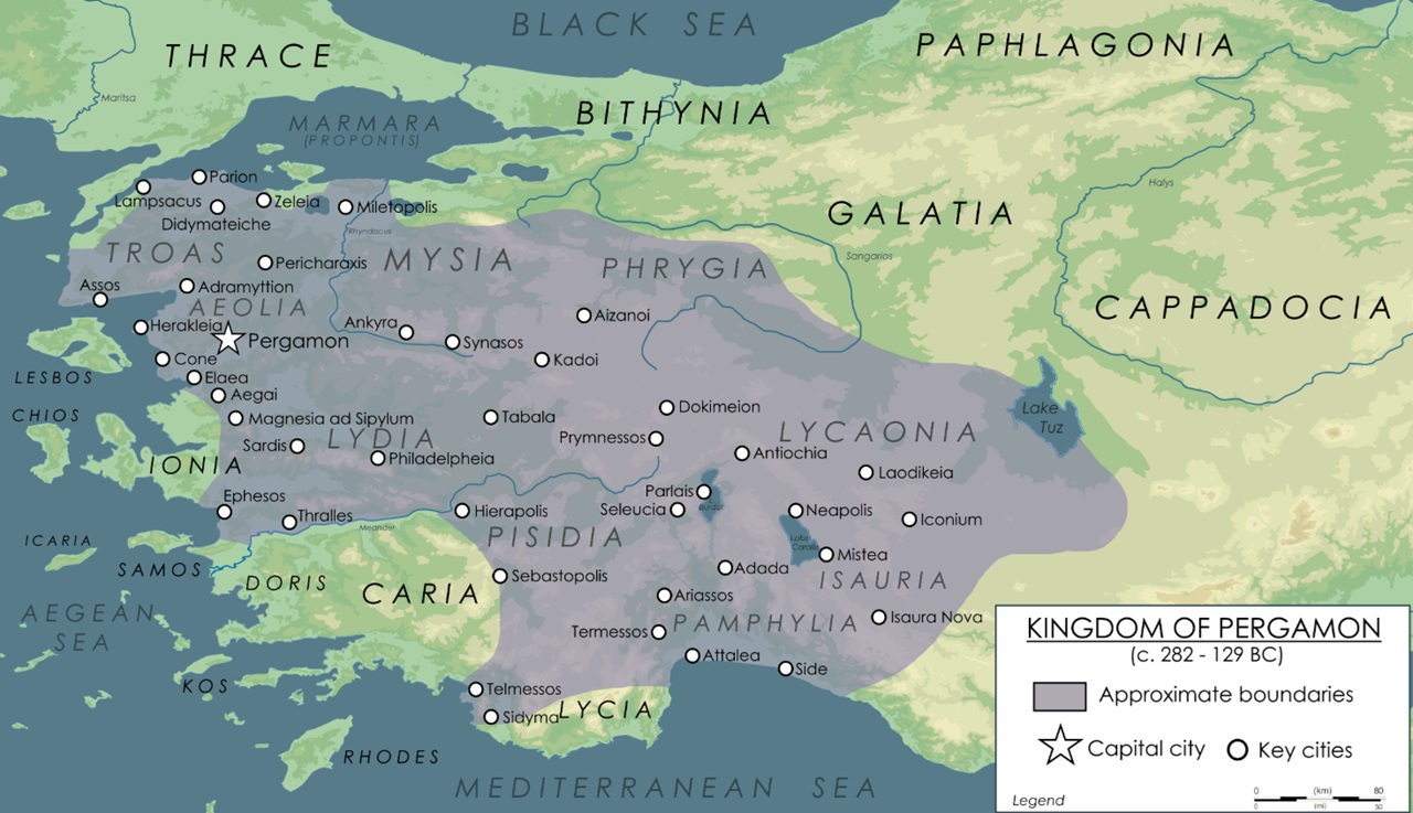 Regno di Pergamo massima espansione III-II secolo a.C.